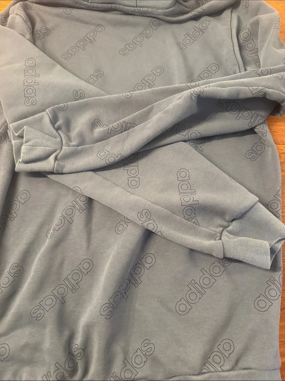adidas Slate Blue Crewneck Hoodie with White Logo